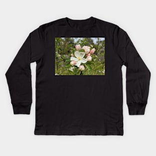 White and Pink Tree Flowers 2 Kids Long Sleeve T-Shirt